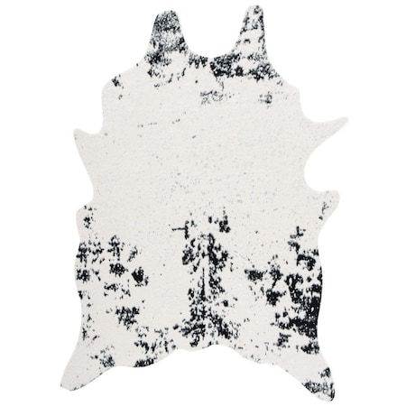 Safavieh 6 x 8 ft. Faux Cow Hide Power Loomed Rectangle Area Rug Beige & Black FCH207Z-68